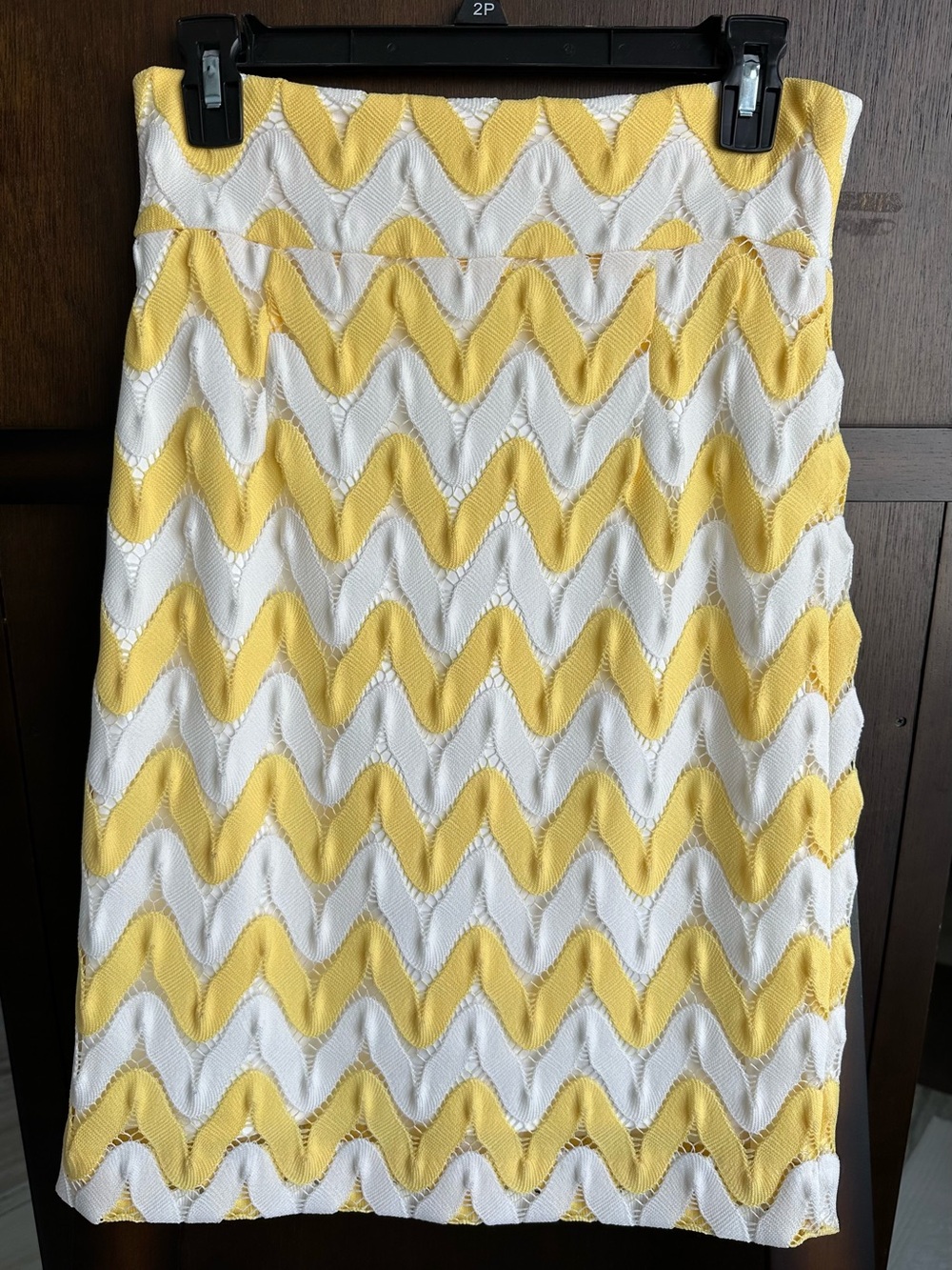 Tahari Chevron Lace Pencil Skirt